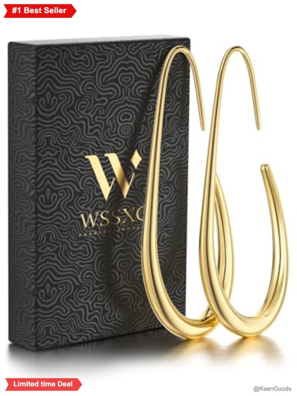18k Gold Plated Teardrop Hoop Earrings